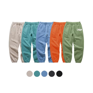 กางเกงวอร์มผ้าฝ้ายสีเบจสำหรับผู้ชาย เอวยางยืด มีเชือกผูก กระเป๋าข้าง สไตล์ลำลองสำหรับฤดูใบไม้ร่วง ระบายอากาศได้ดี ผ้าถัก - Product Image 6