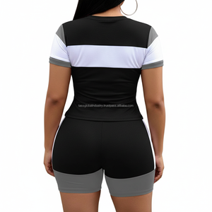 Ensemble de yoga pour femmes noir taille haute uni sans manches respirant personnalisé OEM en gros - Product Image 2