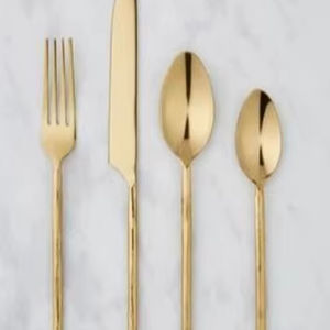 Ensemble de couverts en or de qualité export, vaisselle haut de gamme pour la restauration, fournisseur pour hôtels - Product Image 1