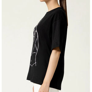 Camisetas de Mujer Personalizadas con Logotipo, 100% Algodón, Cuello Redondo, Manga Corta, Camiseta de Moda de Color Sólido - Product Image 2