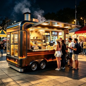 Chariot mobile sur mesure avec friteuse à mini-corn-dogs et sauce au miel et au <span class=keywords><strong>moutarde</strong></span> pour parcs d'attractions - Product Image 5