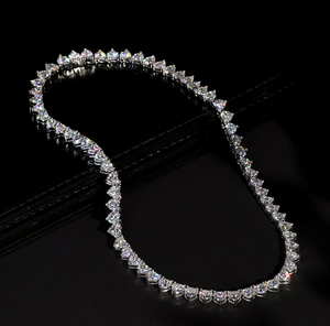 Luxury Heart Shape Moissanite Tennis <b>Necklace</b> Iced Out Chain Hip Hop Jewellery Romantic <b>Statement</b> Gift - Product Image 1