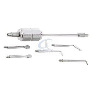 CLASTY INSTRUMENTS Extracteur de couronnes dentaires lesté, manuel, en acier inoxydable, avec 5 embouts spécialisés, certifié CE Classe I - Product Image 6