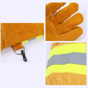 Firefighting <b>Gloves</b> Leather Work <b>Gloves</b> Heat Resistant Anti-Slip 11 <b>oz</b> Protective Safety <b>Gloves</b> Heavy Duty Rescue <b>Gloves</b> - Product Image 5