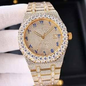 Nouvelle Arrivée Montre de Luxe VVS Unisexe Analogique en Acier Inoxydable Automatique à Mouvement Quartz avec Bracelet en Diamants Moissanite - Product Image 2