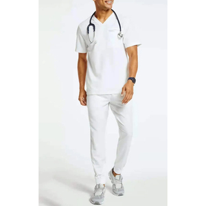 Wholesale Paramedical Uniform Supplier Cheap Price Spandex Male Nursing Apparel Comfortable Healthcare Half Sleeve <b>Top</b> & Bottom - Product Image 5