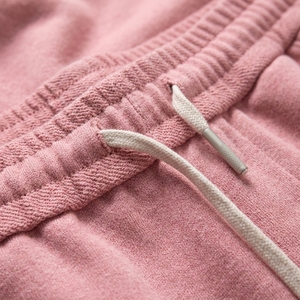 Wholesale Men Solid Pink Drawstring Shorts Casual Mid Waist Knitted Breathable With Pockets - Product Image 2