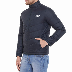 Wholesale High Quality Custom Design 100% Polyester Canvas Coated Stand Collar Breathable Front Logo Winter Puffer Men <b>Jackets</b> - Product Image 4