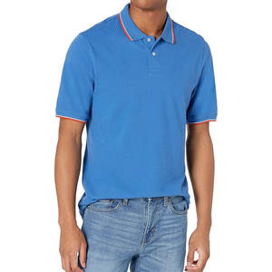 เสื้อโปโลสำหรับผู้ชายทำจากผ้าฝ้ายลายพื้น - Product Image 4