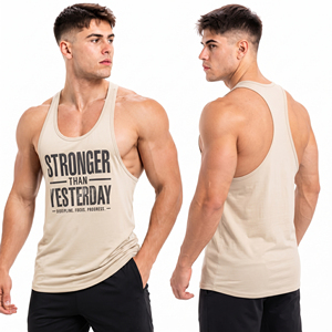 Customize Front Design Printed <b>Men</b> <b>Stringer</b> Top <b>Men</b> Workout Wear Racerback Top 100% Cotton Knitted Gym <b>Vest</b> <b>Men</b> Printed Tank Top - Product Image 1