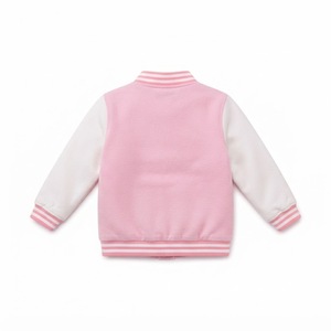 Veste universitaire rose RELEVO unisexe, style preppy, en polaire, boutonnée, coupe classique, pour le printemps - Product Image 6