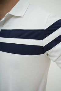 White Contrast Summer Formal 100% Cotton Breathable <b>Knitted</b> Short <b>Set</b> - Product Image 5