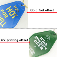 Porte-clés ISO9001 & BSCI en plastique acrylique promotionnel d'hôtel en plastique personnalisé imprimé rétro Vintage chambre d'hôtel