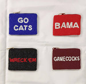 Conjunto de Bolsos de Mano Personalizados para Mujer, Diseño Universitario para el Día del Partido, Bordado 'Go Gators Wreck Em', Tela de Algodón, Cierre de Cremallera, Flores - Product Image 4