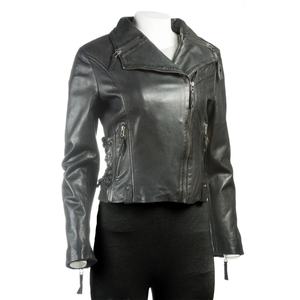 Chaqueta Corta de Cuero para Mujer, Estilo Biker, Ajustada, a la Moda, para Invierno y Estilo Urbano - Product Image 1