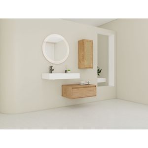 30-Inch Wall Mounted Bathroom Vanity Resin Sink Soft-Close Drawer 09430IMO 30L SC00512IMO C <b>Side</b> Cabinet Included (KD Packing) - Product Image 3