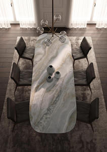 Dalle en verre fritté poli 1620x3240 Italie Laminam Starlit Grey Onice Grigio 5/12mm pour comptoirs de cuisine sur mesure et tables à manger, garantie 5 ans et plus - Product Image 2