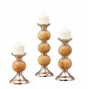 Support de bougie en bois artisanal luxueux, style antique, décoration décorative pour la maison - Product Image 3