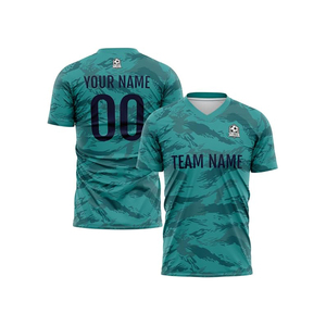 Custom <b>Soccer</b> Uniform Set Sublimated Jersey Shorts Team Kit 100% Polyester Moisture Wicking Adult V-neck Geometric Pattern - Product Image 3