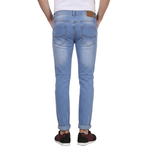 Custom Slim Fit Medium Wash <b>Stretch</b> Denim Pants for <b>Men</b> Eco-Friendly Soft Breathable Casual Summer Autumn Spring Low MOQ - Product Image 2