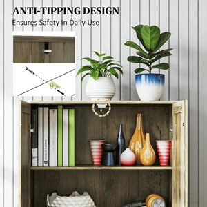 Mobile dispensa moderno per arredamento casa, armadio da cucina con pannelli in legno di quercia, pino, MDF, compensato, melaminico e materiale metallico - Product Image 3