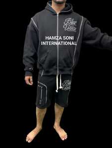 Sweat à capuche unisexe HSI en molleton 100 % coton, coupe-vent, délavé à l'acide, décontracté, avec poche, service OEM, poids du tissu 300g, impression sérigraphique - Product Image 4