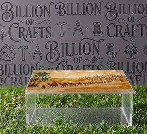 Wholsale Acrylic Plexi Oriental Desert Camel Caravan pattern Rectangle chocolate <b>dessert</b> <b>box</b> for eid ramadan - Product Image 3