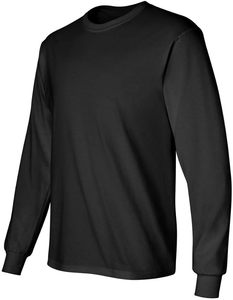 T-shirt confortable à manches longues pour homme, coupe slim, design basique uni, col rond - Product Image 1