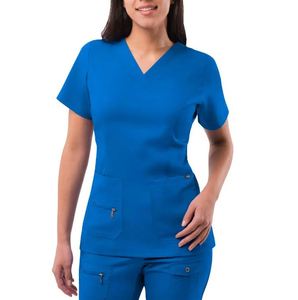 Wholesale Beauty Salon <b>Scrubs</b> Nurse Uniforms Short Sleeve Top Joggers Stretch Slim Fit Breathable Comfortable Customized Color - Product Image 6