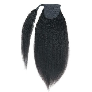 100% cheveux humains queues de poney extensions de cheveux double tirage naturel enveloppant autour des cheveux de queue de cheval avec cordon de serrage vente en gros - Product Image 5