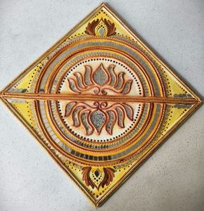 Panel de Arte Mural Lippan Tradicional de Súper Calidad, Decoración Metálica Ornamental Hecha a Mano con Diseño en Relieve Detallado para Hogar u Oficina - Product Image 1