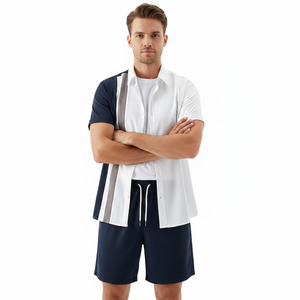 Ensemble chemise et short pour homme, imprimé floral, léger, respirant, tenue de plage estivale, ensemble chemise et short décontracté personnalisé pour homme - Product Image 6