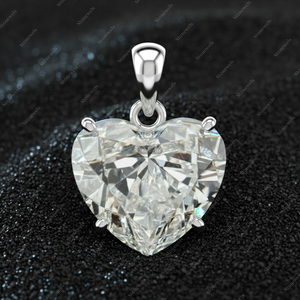 Collier avec pendentif en diamant en forme de cœur et design couronne, bijoux élégants en monissanite pour femmes - Product Image 2
