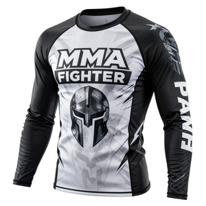 เสื้อรัดกล้ามเนื้อแขนยาวสำหรับนักกีฬา MMA แบบซับลิเมชั่นสำหรับผู้ชาย ผลิตจากโพลีเอสเตอร์ กระชับรูปร่าง ให้ประสิทธิภาพสูง - Product Image 5