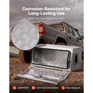 Cassetta Portautensili in Alluminio Resistente per Camion con Maniglia Laterale a Strisce, Serratura a T e Organizer per Chiavi - Product Image 3