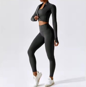 Conjunto de Yoga para Mujer, Estilo Único, Cómodo, Superventas, Diseño Sólido, Transpirable, Ecológico, Ligero, de 2 Piezas - Product Image 1