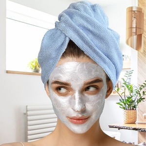 Serviette turban absorbante en coton tissé à rayures rafraîchissantes, jetable, à séchage rapide, écologique, pour femmes, usage domestique, vente en gros - Product Image 1