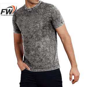 Camisetas de Hombre con Estampado Personalizado, Lavado Ácido, 100% Algodón, Transpirables, Cómodas, de Color Sólido y Manga Corta - Product Image 2