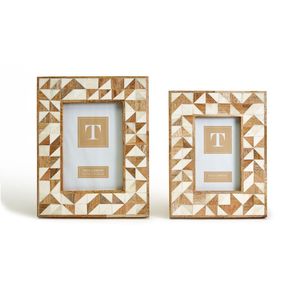 Eco-Friendly Handicrafts Wood <b>Square</b> Silk Screen Printed Modern Photo <b>Frame</b> 4x4 Inch Handmade Elegant Tabletop Display - Product Image 6