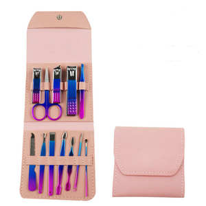 ชุดกรรไกรตัดเล็บสแตนเลส 4/12/16 ชิ้น สำหรับใช้ในร้านเสริมสวย ชุดเครื่องมือทำเล็บ สีไทเทเนียม ANAAIF - Product Image 1