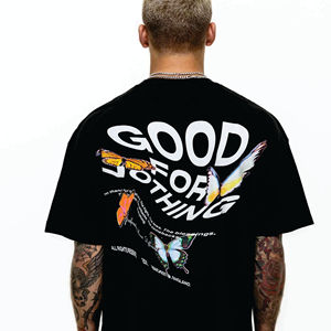 เสื้อยืดคอกลมแขนสั้นลายทางผ้าฝ้ายถักสำหรับผู้ชาย สไตล์ลำลอง ขนาดใหญ่พิเศษ เป็นมิตรกับสิ่งแวดล้อม รับผลิตตามแบบ OEM ODM ขายส่ง - Product Image 5