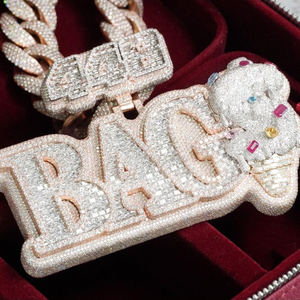 จี้เพชรโมอิสซาไนต์แบบกำหนดเอง สไตล์ฮิปฮอป แร็ปเปอร์ เงินแท้ 925 สำหรับทุกเพศ - Product Image 2