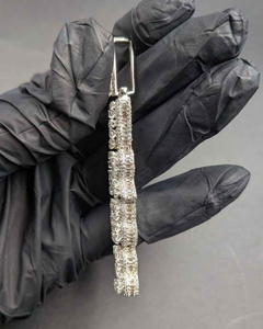 Pendentif de luxe en moissanite et diamant avec initiale, collier statement hip-hop en or blanc, bijou personnalisé avec nom, cadeau pour homme - Product Image 2