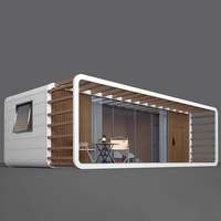 Maison mobile de luxe de grande taille (20 pieds, 40 pieds), 28 mètres carrés, préfabriquée, modulaire, en acier, type Apple Cabin, pour hôtel, camping
