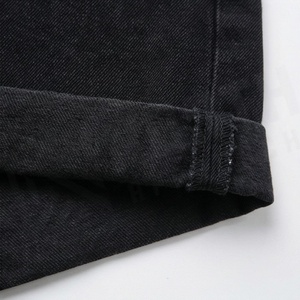 Custom Embroidered <b>Patches</b> Logo Raw Hem Cut Edge Denim <b>Shorts</b> Distressed Streetwear <b>Mens</b> Womens Fashion Clothes _1 - Product Image 6