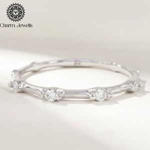 Bague Éternité en Moissanite Plaqué Or Rose Charm_Jewells, Coupe Coussin, Sertissage à Griffes, pour Femme, Romantique, Certifiée IGI - Product Image 3