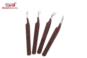 Pinzas para Extensión de Pestañas con Puntas de Fibra, Agarre Nano Profesional, 90 y 45 Grados, Acero Inoxidable para Extensión de Pestañas Rusas - Product Image 6