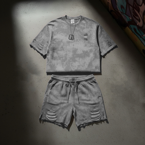 เสื้อยืดโอเวอร์ไซส์ผู้ชายสไตล์วินเทจขาดๆ แบบซักแล้ว  ไซส์ใหญ่  ปักโลโก้ตามสั่ง  ขายส่ง - Product Image 3