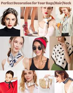Nouveau Foulard Carré de Luxe en Soie Satinée Imprimée pour Femme, Élégant et Tendance, Idéal pour la Tête, les Cheveux ou le Cou - Product Image 4