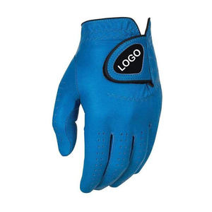 Premium Red Genuine Leather Golf Glove <b>Full</b> Finger Breathable Non <b>Slip</b> Soft Grip Custom Logo OEM Unisex Sports Glove - Product Image 2